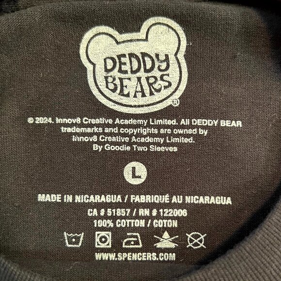 NWT Deddy Bears 100% Cotton Black w Psychadelic Graphic Print Tee T-Shirt SZ Lrg - Picture 2 of 4